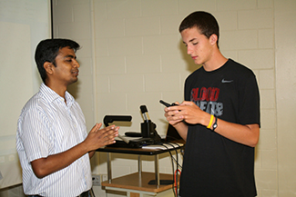 Students learning half duplex systems