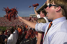 Student waving shaker. Student waving shaker.