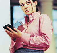 Woman on PDA