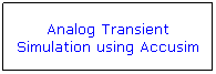 Flowchart: Process: Analog Transient Simulation using Accusim
