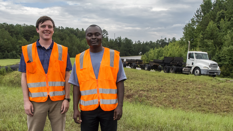 Nathan Moore and Kenneth Tutu at the NCAT Test Track