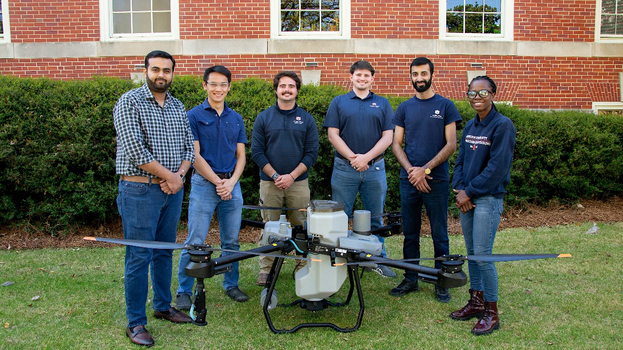 several students pose for a photo