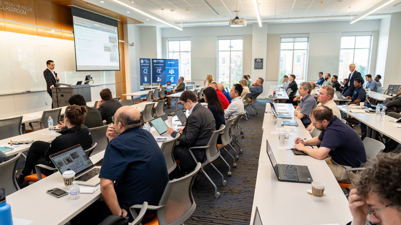 Shuai Shao, NCAME's associate director for research and innovation, speaks at the 6th ASTM International Additive Manufacturing Center of Excellence (AMCOE) Specialty Workshop.