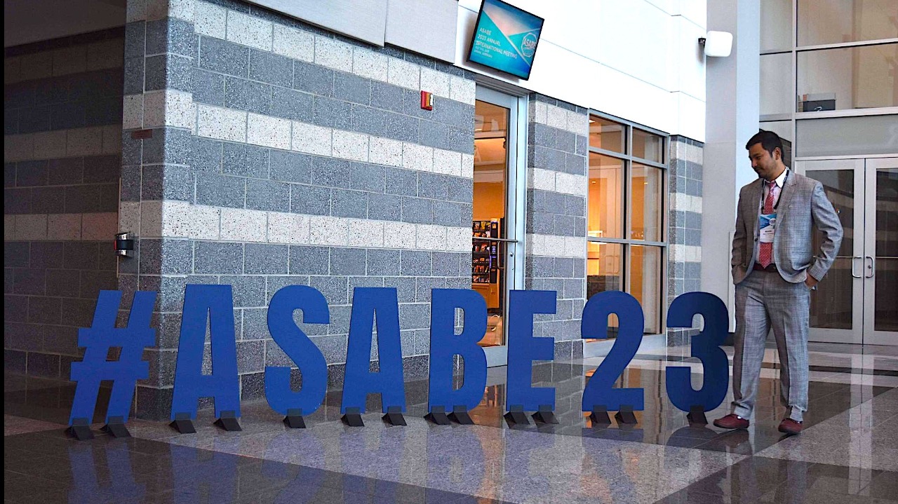 Manish Sakhakarmy at the 2023 ASABE Annual International Meeting in Omaha, Nebraska.