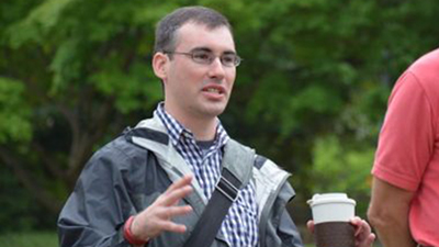 Jeff LaMondia is shown at Auburn's Bike to Work event.