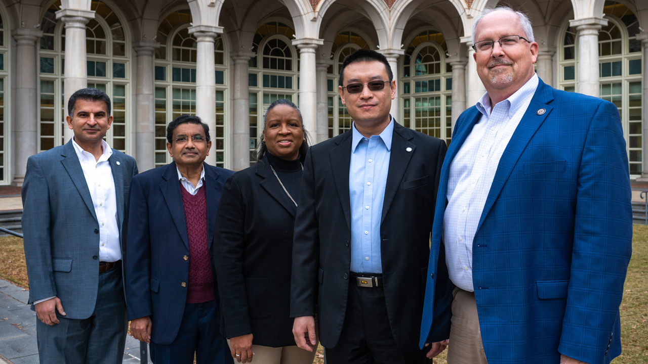 From left: Nima Shamsaei, Hareesh Tippur, LaKami Baker, Shuai Shao, Jeff Suhling 