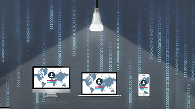 Graphic depicting visible light communications