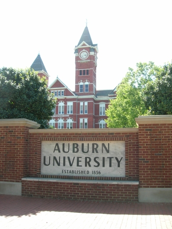 Auburn University Sign and Samford Hall