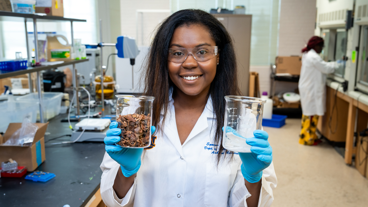 Symone Alexander is turning discarded pecan shells into a foundation for clean, green innovation.