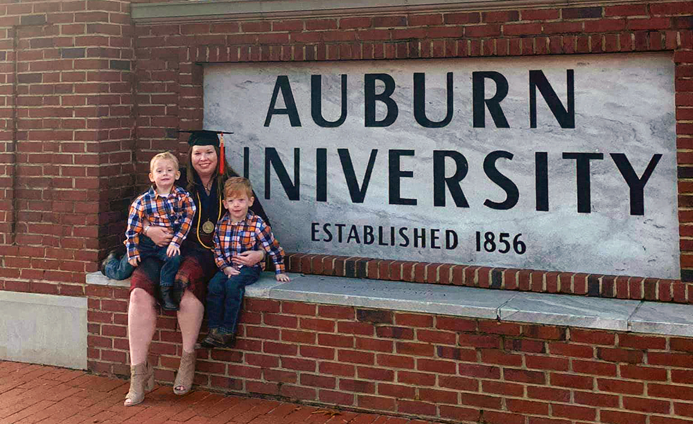 April Hall with her nephews