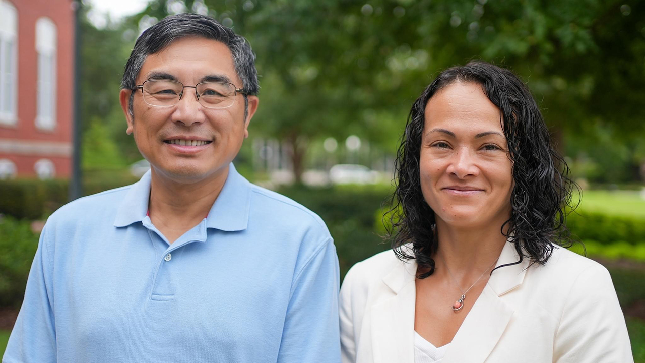 The 2023 Auburn Alumni Engineering Council award winners included Distinguished Auburn Engineer Ed Yeilding, ’72 electrical engineering; Distinguished Auburn Engineer Pam Boyd, ’92 electrical engineering; Distinguished Auburn Engineer Richard Kretzschmar, ’90 and ’96 aerospace engineering; Outstanding Young Auburn Engineer Rodmesia Clarke, ’08 chemical engineering; Distinguished Auburn Engineer Metrick Houser, ’93 chemical engineering; Distinguished Auburn Engineer Mike Ogles, ’89 mechanical engineering, represented by his son Will Ogles; Outstanding Young Auburn Engineer Brandon Young, ’10 electrical engineering; Outstanding Young Auburn Engineer Christa Musgrove, ’07 mechanical engineering; and Superior Service Steve Duke, chemical engineering associate professor and the college’s former associate dean for academics.