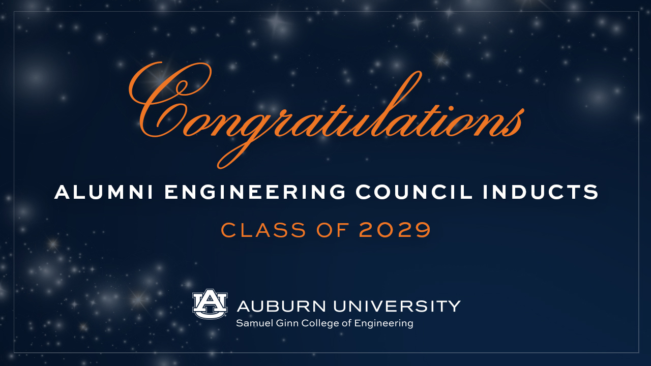 The Auburn Alumni Engineering Council was established in 1965 and is a group of Auburn Engineering alumni who work together to support the vision and goals of the Samuel Ginn College of Engineering.