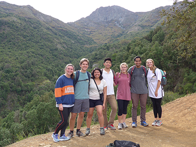 Undergraduate students are shown during the 2016 study abroad trip in Chile.