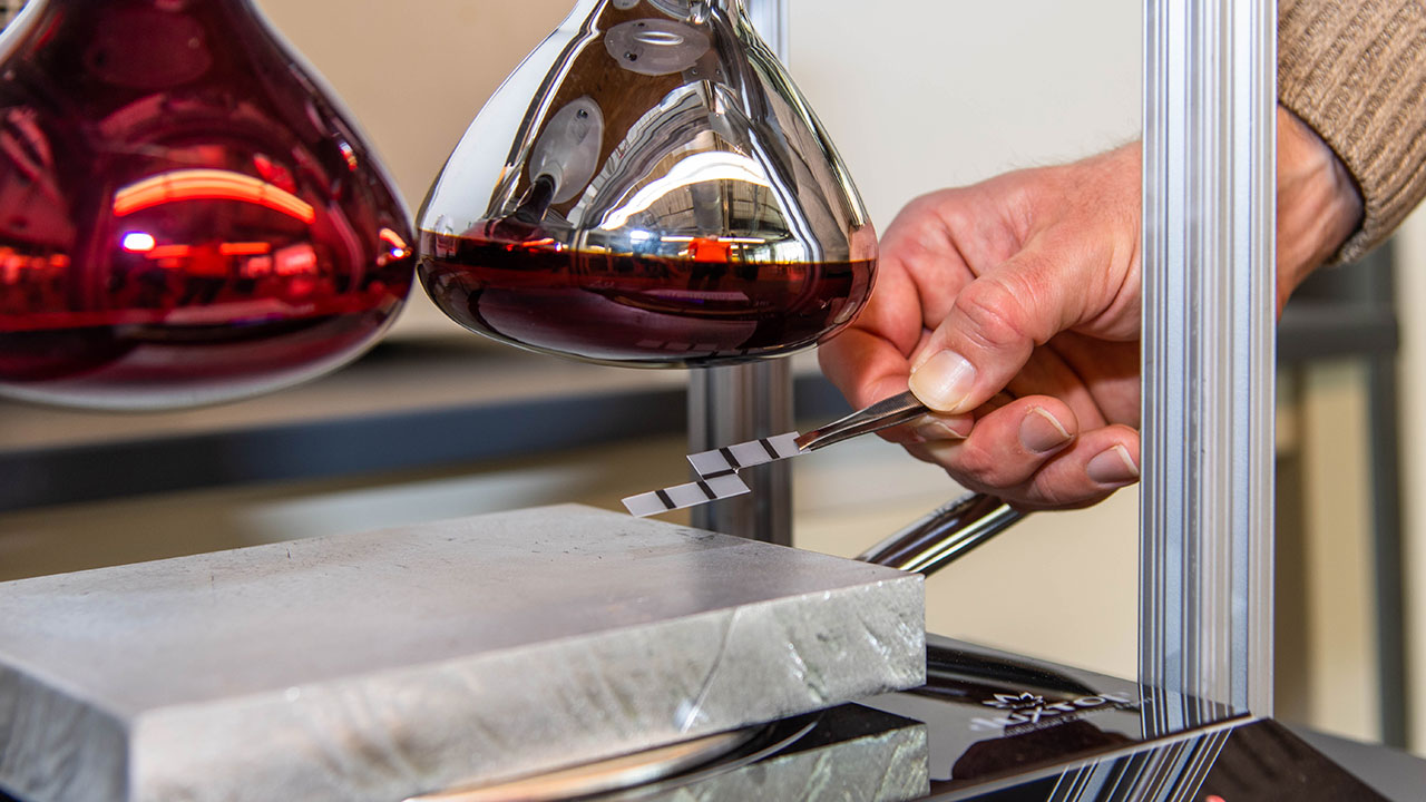 CPAC offers an array of research opportunities. Here, a self-folding polystyrene shape-memory polymer is placed beneath thermal energy from an infrared radiation lamp.