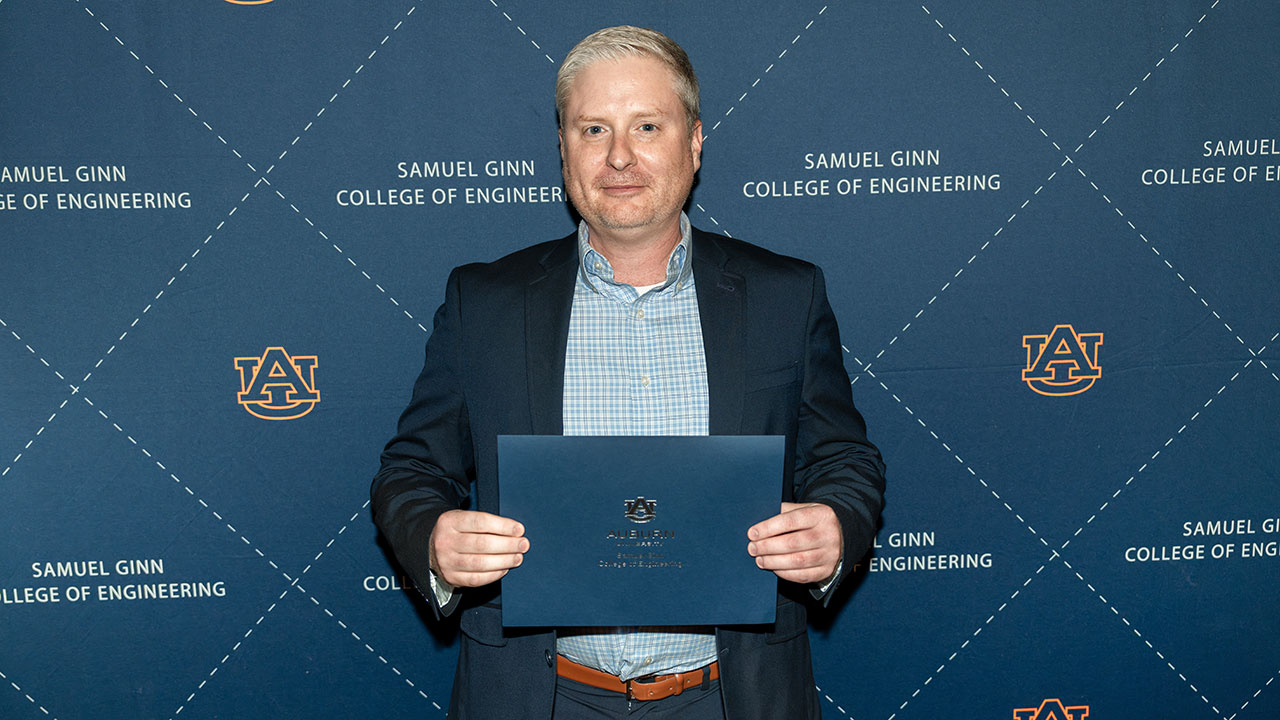 Auburn University’s Samuel Ginn College of Engineering honored faculty and staff, including Tyler Patterson (pictured), senior application systems analyst in the Office of Engineering Communications and Marketing.