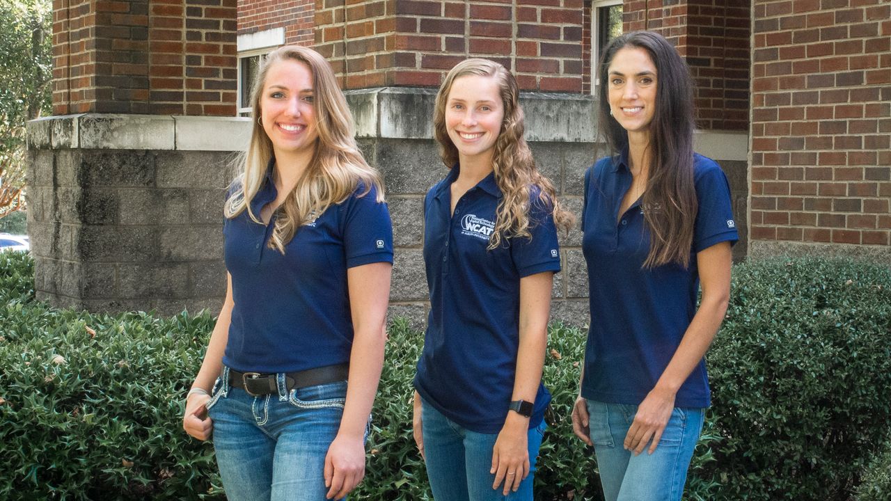 NCAT graduate students (from left to right) Tiana Lynn, Megan Foshee and Faustina Keuliyan have been awarded AAPT scholarships.