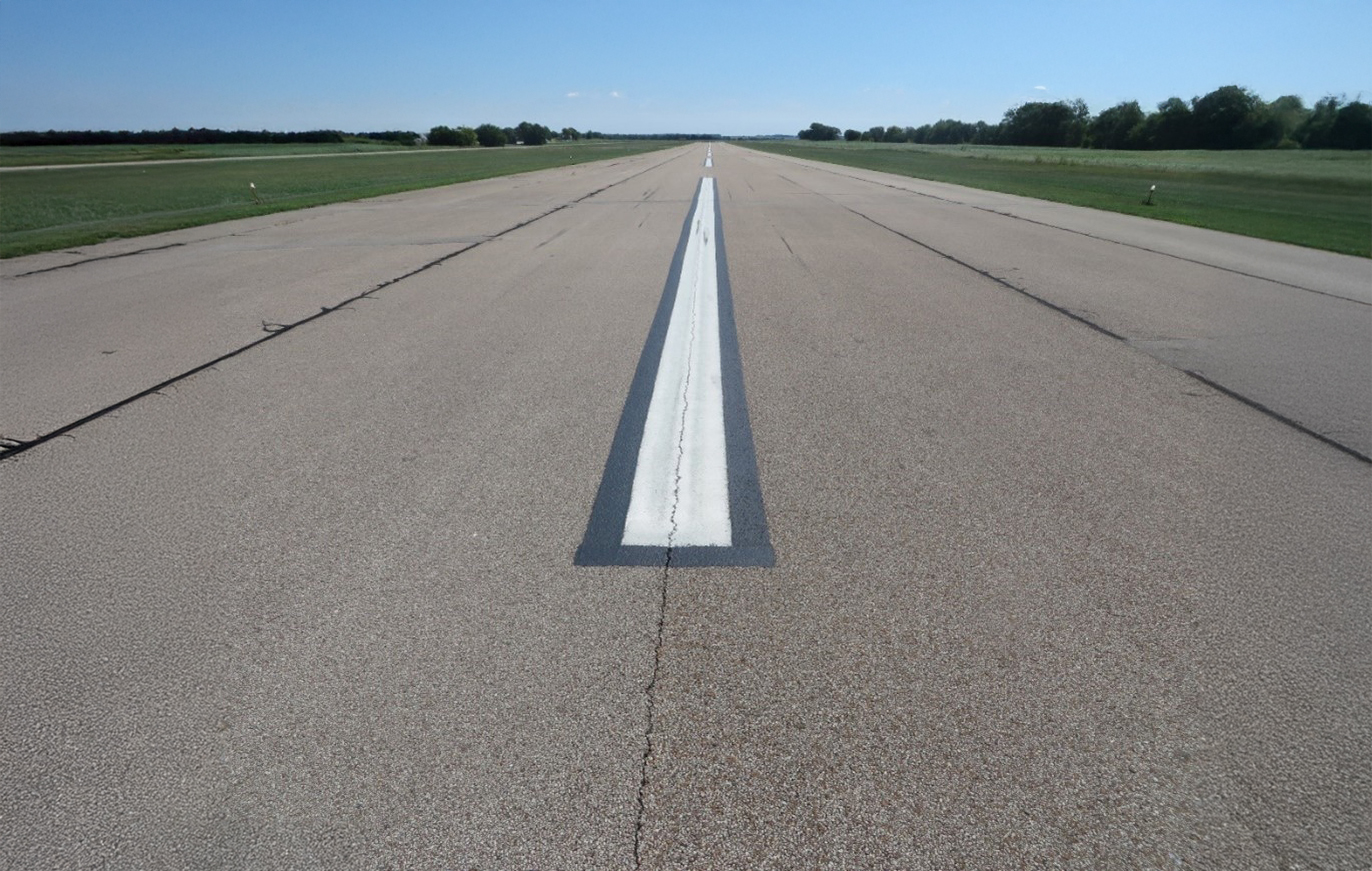 Pekin Municipal Airport Runway in Pekin, Illinois.
