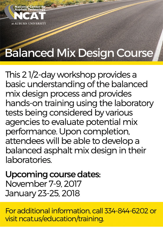 Balanced mix design course information.
