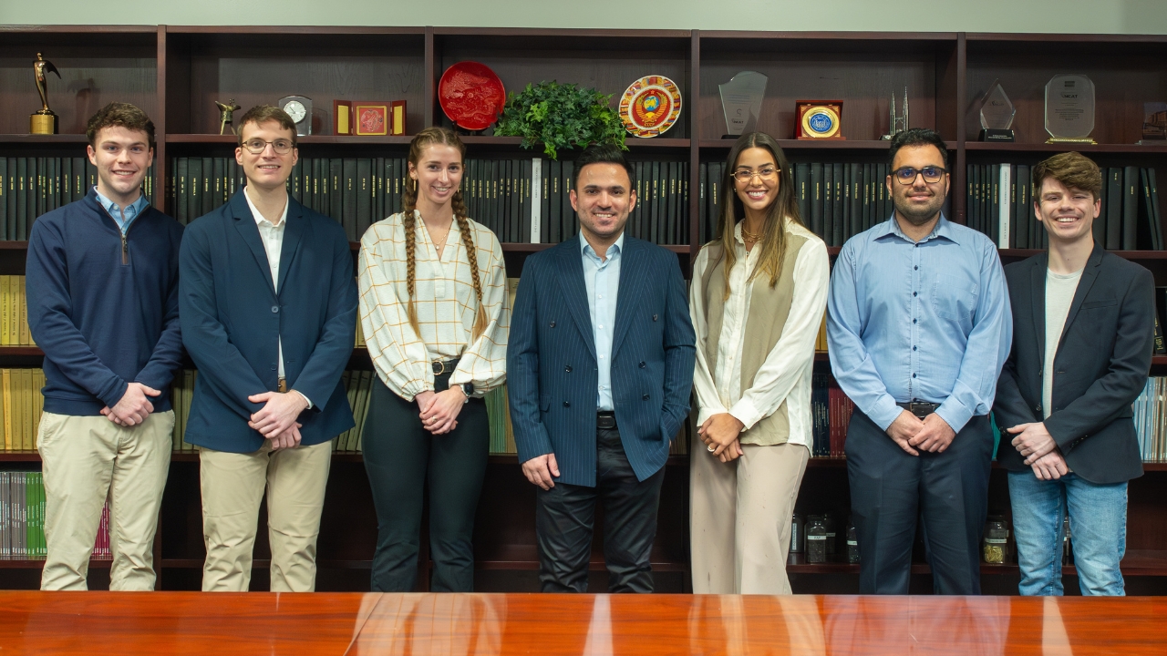 The 2026 NAPA Road Scholars. From left to right: Zane Hargett, Matthew Kmetz, Juliana Wood, Mohammad Sadeghi, Liz Valenca, Amir Jafarmilajerdi, Cameron Derryberry