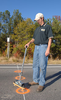 Taking rut measurements on the track