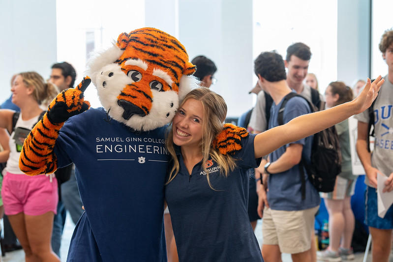 Aubie with Student