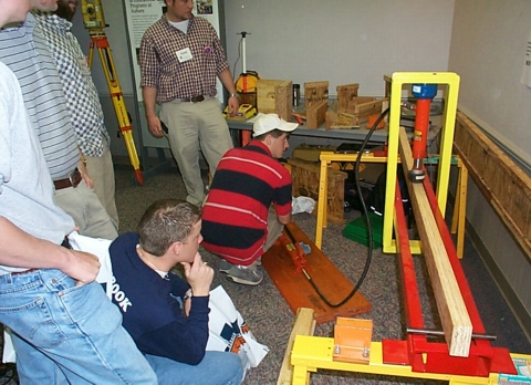 High school students test engineered wood composite products
