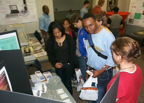 AU student Christina Van Santen explains polyacrylimide uses in Biosystems Engineering