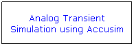Flowchart: Process: Analog Transient Simulation using Accusim
