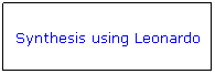 Flowchart: Process: Synthesis using Leonardo
